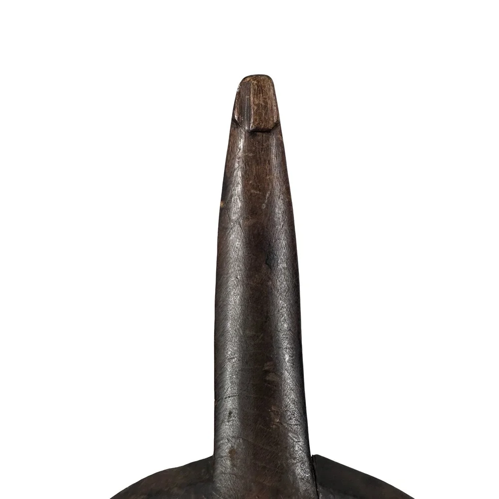 Antique Primitive Hand Carved Wooden Dough Scoop Butter Paddle Rustic Brown 8.5